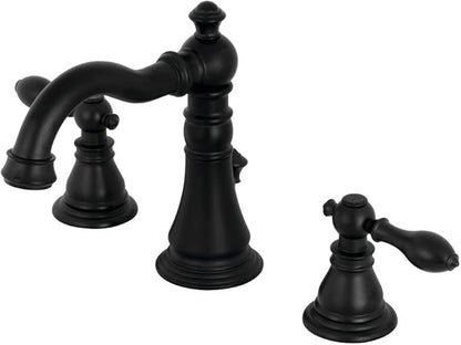 Fauceture FSC1970ACL American Classic Widespread Bathroom Faucet with Brass Pop-Up, Matte Black