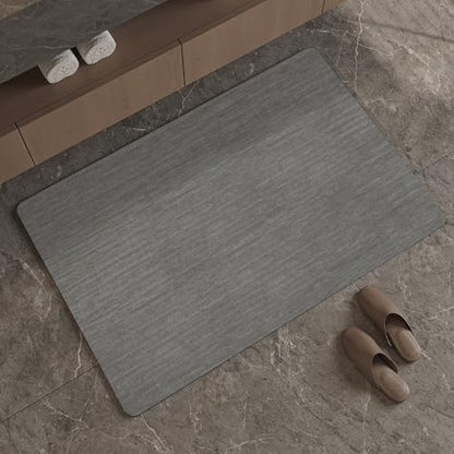 Mecko Bath Mat 20"x32",Ultra Thin Bathroom Rug fit Under Door Grey