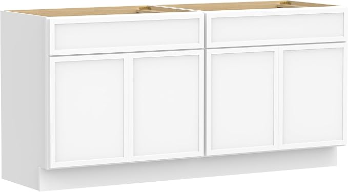 72 Inch Bathroom Vanity Base Only, Double Vanity Cabinet with Soft Closing Door, 2ea 36 inch Cabinet, Without Top,White