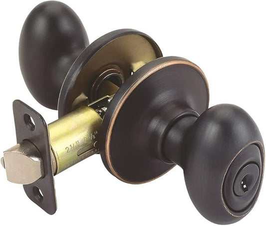 Design House 750596 Egg Keyed Entry Door Knob Oil Rubbed Bronze