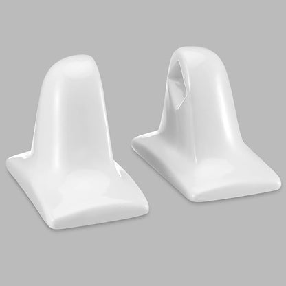 RattanView 2 Pcs Chalk White Porcelain Ceramic Towel Bar Rod Rack Post Holder Bracket Tile Set Mid Century Modern Vintage Retro Ceramic Bathroom Towel Holder Porcelain Bathroom Accessories