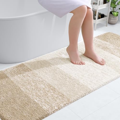 OLANLY Bathroom Runner Rug 70x20, Extra Soft Absorbent Microfiber Bath Rugs