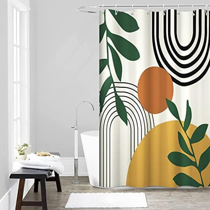 Boho Sun Shower Curtain with Hooks for Bathroom 60x72 Inch