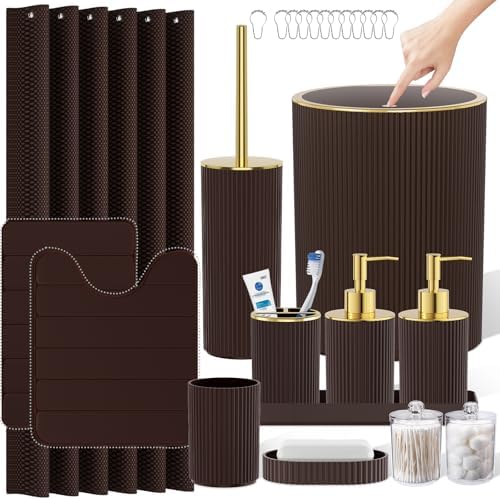 Brown Bathroom Accessories Set - Bathroom Sets Complete