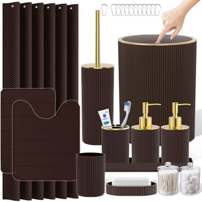 Brown Bathroom Accessories Set - Bathroom Sets Complete