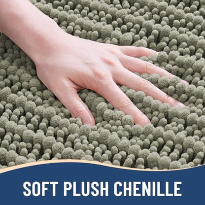 Arotive Bathroom Rugs Mat 47x24, Soft Absorbent Chenille Shaggy Bath Mat
