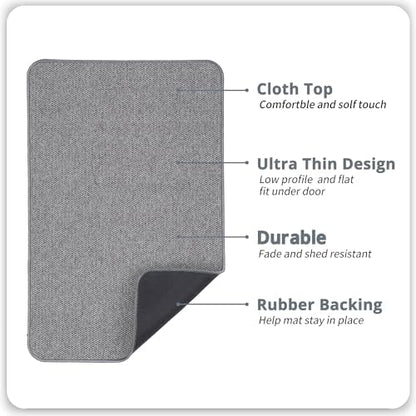 Bosap Bath Mat,Ultra Thin Bathroom Rugs,Rubber Bath Mats for Bathroom,No Slip Bath Rugs,Quick Dry,Machine Washable,Low Pile,Absorbent,Shower Outside,Sink,Home Decor Accessories.Grey,2'x3'(24x36inch)