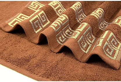 Highly Absorbent Embroidered Bath Towel Set of 3, 100% Cotton Bath Towels