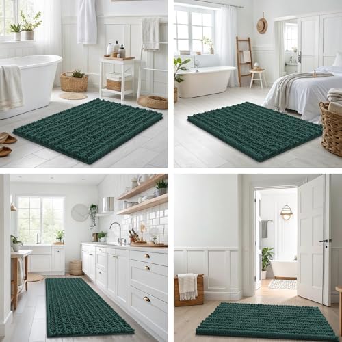 Smiry Bathroom Rugs 59X24, Extra Soft Rubber Backing Chenille Bath Mats