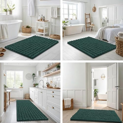 Smiry Bathroom Rugs 59X20, Extra Soft Rubber Backing Chenille Bath Mats