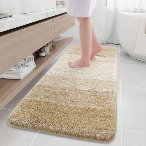 Arotive Microfiber Bathroom Rugs, Shaggy Soft Absorbent Bath Rug, 70x24