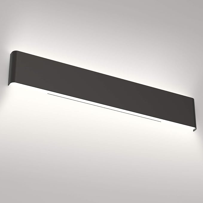 Aipsun 32.6 inch Modern Black Vanity Light Fixtures LED Black Bathroom Wall Light Up and Down Bathroom Lighting Fixtures White Light 5000K