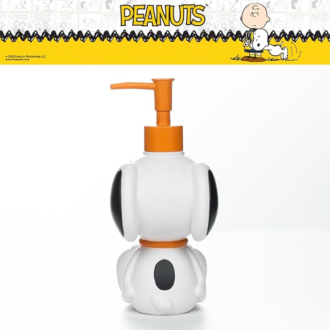 Peanuts Snoopy Soap/Lotion/Hand Sanitizer Resin Pump Dispenser, 10.23 Ounces, (Officially Licensed Product) by Franco
