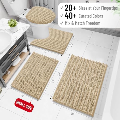 Arotive Bathroom Rugs Mat 30x17, Soft Absorbent Chenille Shaggy Bath Mat