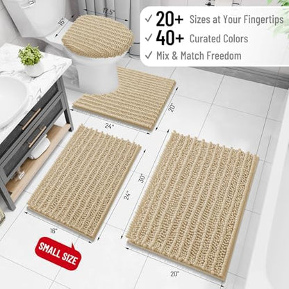 Arotive Bathroom Rugs Mat 30x17, Soft Absorbent Chenille Shaggy Bath Mat