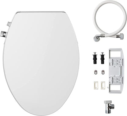 R&T V8902 Non-Electric Bidet Toilet Seat Elongated Self-Cleaning Dual Spray Nozzles for Rear & Feminine Wash