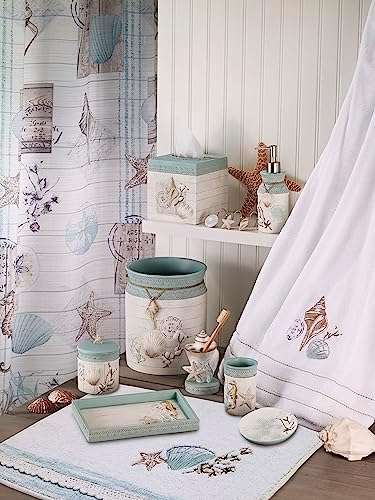 Avanti Linens - Wastebasket, Decorative Trash Can for Home or Office, Farmhouse Chic Home Decor (Farmhouse Shell Collection)