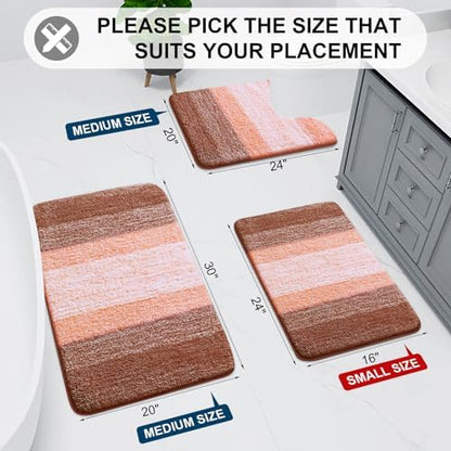 Arotive Microfiber Bathroom Rugs, Shaggy Soft Absorbent Bath Rug, 47x24