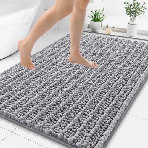 Smiry Bathroom Rugs 44X32, Extra Soft Rubber Backing Chenille Bath Mats