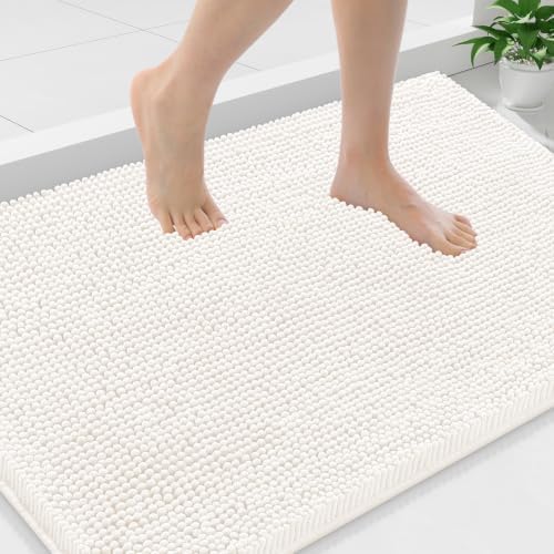 Smiry Bathroom Rugs 36X24, Luxury Chenille Extra Soft Absorbent Bath Mat