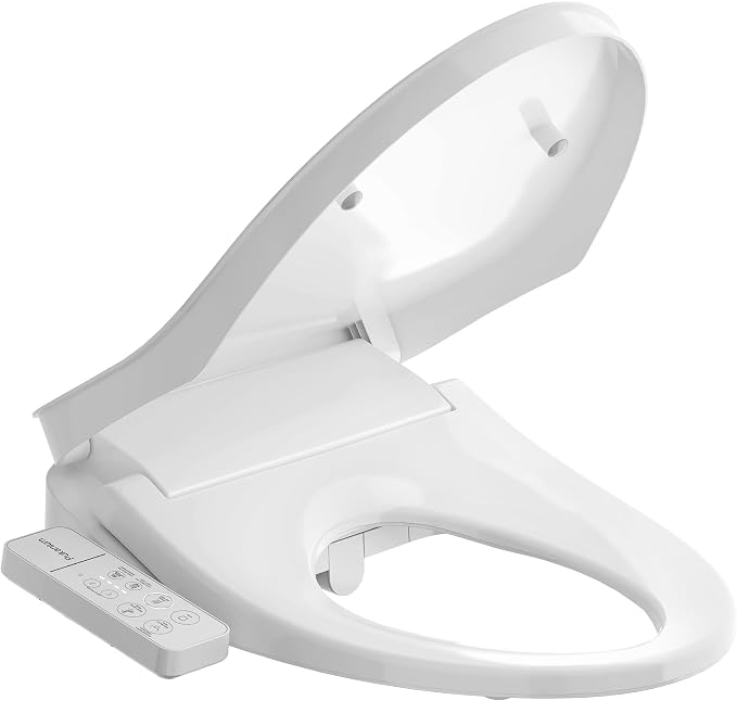 Heated Smart Toilet Seat with Feminine Wash & Dryer, Elongated Bidet with Adjustable Water Temperature, Pressure & Nozzle Position