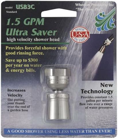 WHEDON PRODUCTS USB3C Brass/Chrome Shower Head, 1.5 gpm