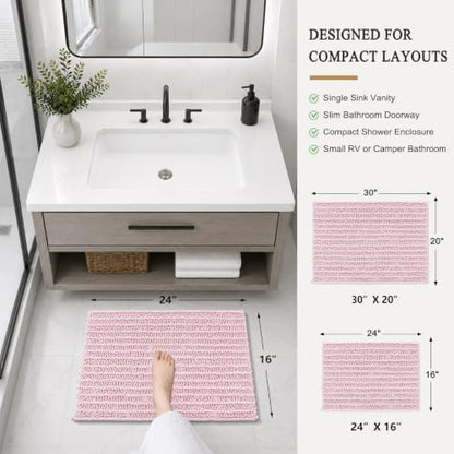 Arotive Bathroom Rugs Mat 24x16, Soft Absorbent Chenille Shaggy Bath Mat