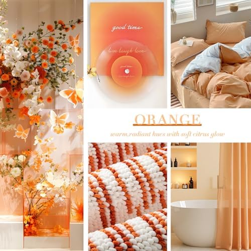 BSICPRO Bathroom Rugs Sets 2 Piece, Fall Bath Mat 20"x47"+20"x32", Orange