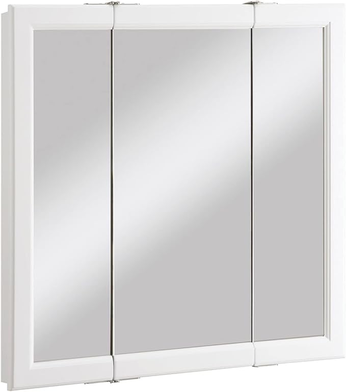 Design House Wyndham Tri-View Medicine Cabinet, 30", White | Wall Mount, Transitional, Wood, Bath, 545293-WHT