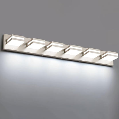 Bathroom Lights Fixtures Over Mirror, 360°Rotate Modern LED Vanity Lights for Bathroom, 48W Dimmable & High CRI Acrylic Wall Lighting, No Assembly Required (Brushed Nickel, 6-Light, 36 Inch)