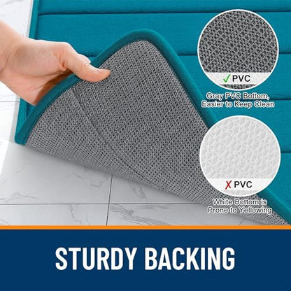 OLANLY Memory Foam Long Bathroom Rugs Runner 59x24, Super Soft Absorbent
