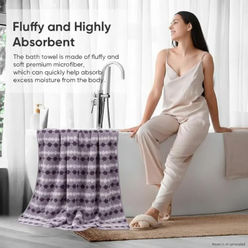 2-Pack Microfiber Bath Towels (27x54 Inches) - Ultra Soft & Quick Dry, 3X Absorbency, Lightweight for Gym, Yoga, Travel & Spa - Perfect for Home, Fitness & Post-Workout