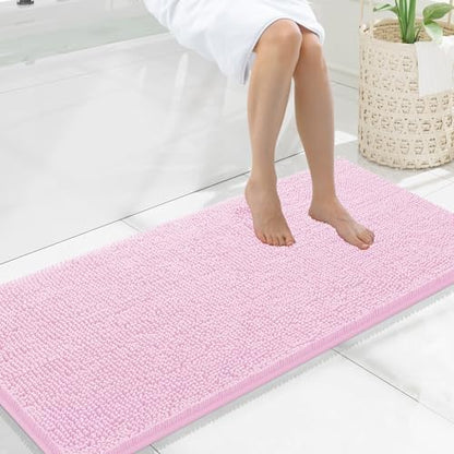 Smiry Bathroom Rugs 47X20, Luxury Chenille Extra Soft Absorbent Bath Mat