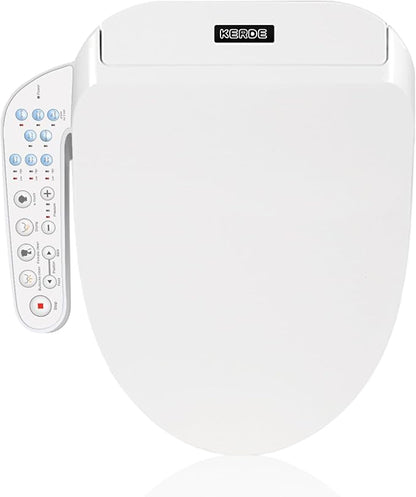 KERDE Electric Bidet Toilet Seat,Bidets For Existing Toilets,Rlongated,One-click Intelligent Operation, Warm Water Cleaning,Slow Close,Seat Cushion Keep Constant Temperature In Winter (Armrest)