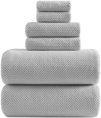 YTYC 39x78 Bath Sheets Set,Towels for Bathroom,Silver Grey,6-Pieces