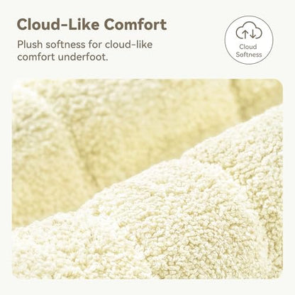 GRANNY SAYS Ivory Bathroom Rug 16" x 24", Non-Slip Microfiber Bath Mat