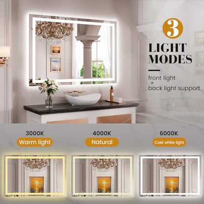 JISOSO LED Bathroom Mirror, Bathroom Vanity Mirror, 24"x32"