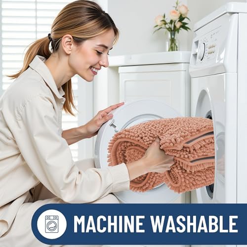 Smiry Bathroom Rugs 30X20, Luxury Chenille Extra Soft Absorbent Bath Mat