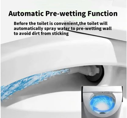 TDH Smart Bidet Toilet,Tankless Toilets with Foot Sensor,One Piece Bidet Toilet for Bathrooms with Heated Toilet Seat, Warm Water Sprayer & Dryer, Leave Seat Auto Flushing Large Display Night Light