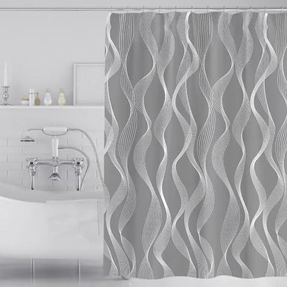 LLSCL Fabric Shower Curtain Liner with Magnets, Waterproof Hotel Quality, 72 x 72 Machine Washable