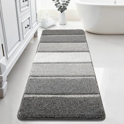 COSY HOMEER Bathroom Rugs 59x20,Ultra Soft Absorbent Bath Mat,Dark Gray