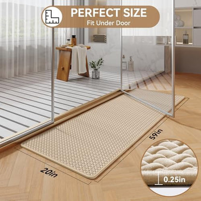 YDKGL Bathroom Runner Non Slip, Foam Weave Texture Bath Mat, Grey 24x70