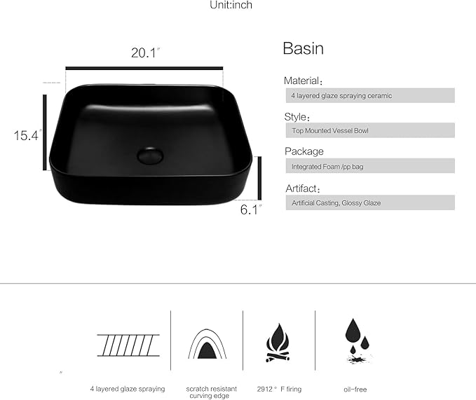 YOURLITE Bathroom Vanity, 30" Rustic Brown Bathroom Vanity with Sink Combo Set, Farmhouse Modern Wood Bathroom Cabinet with Black Ceramic Sink