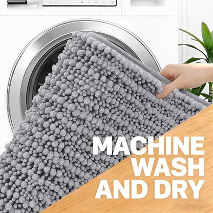 OLANLY Small Bathroom Rugs 24x16, Thick Soft Absorbent Chenille Bath Rugs