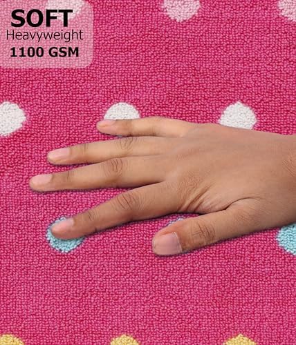 COTTON CRAFT Reversible Bath Mat - 2 Pack Pink Multi Cotton Terry Tub Mats