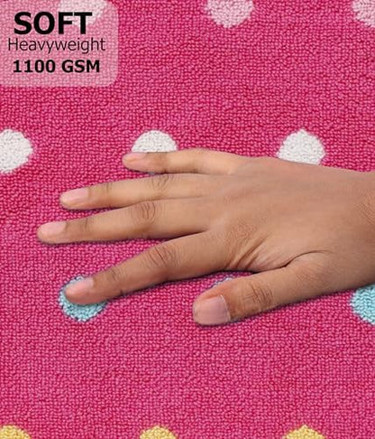 COTTON CRAFT Reversible Bath Mat - 2 Pack Pink Multi Cotton Terry Tub Mats