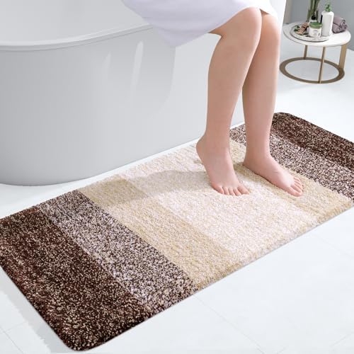 OLANLY Bathroom Runner Rug 47x20, Extra Soft Absorbent Microfiber Bath Rugs