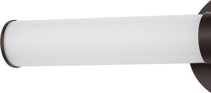 JONATHAN Y 20" Oil Rubbed Bronze/White Integrated LED Vanity Light, Mid-Century Modern Iron Sconce with Frosted Acrylic Shade, Dimmable Bathroom Light Fixture for Mirror, 3000K (JYL7119C)