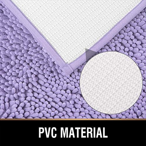 Large Round Area Rug Set for Bathroom 36"x36" Soft Plush Chenille Bath Mat, Water Absorbent Non-Slip Bathroom Rug | Washable Shag Carpet for Shower, Bedroom, or Home Décor | 36"x36" Round | Lavender