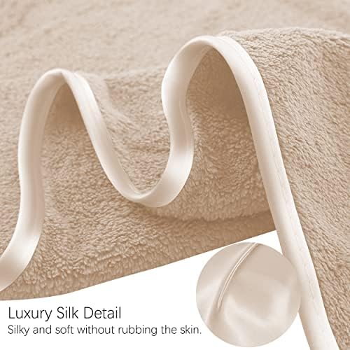 TENSTARS Luxury Silk Hemming Towel Set - Light Thin Quick Drying - 2 Bath Towels 2 Hand Towels 2 Washcloths - Ultra Soft Microfiber Towel for Bath Fitness, Sports, Yoga, Travel (Brown 6 Pieces)